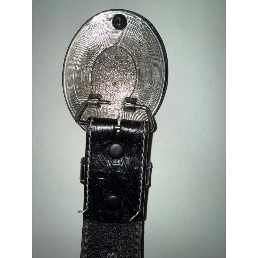 Belts BS118 SZ36 Genuine Full Grain Western Floral Engraved Tooled Leather Belt